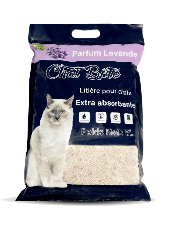 Litière pour chat agglomérante 5 L Chat Boté - Parfum Lavande