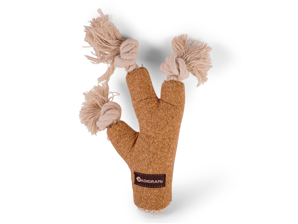 Jouet branche en liège avec corde Vadigran 18 cm