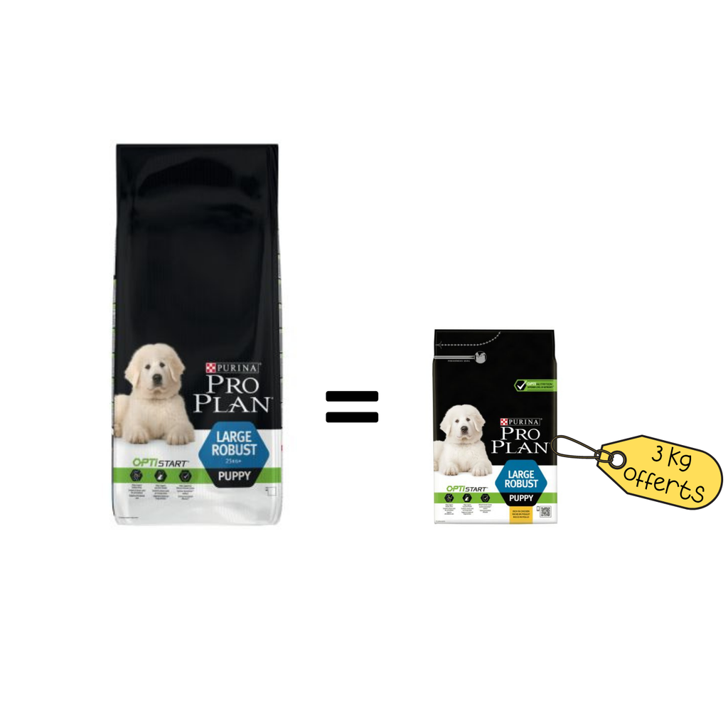 Promo Purina Pro Plan Large Robust puppy 12 kg + 3 kg offerts