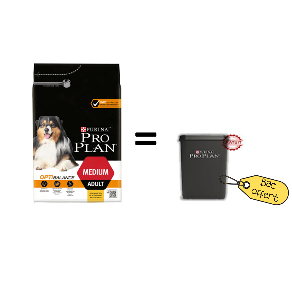 Promo Purina Pro Plan Medium Adult 14 kg + Bac gratuit