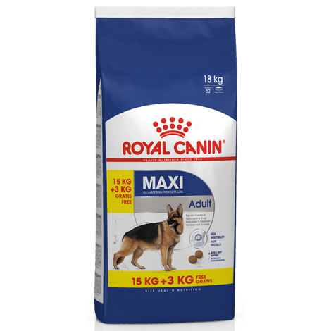 Royal Canin Maxi Adult 15 Kg + 3 Kg gratuits