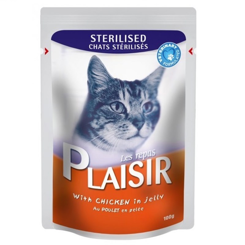 Pochon repas Plaisir pour chat adulte gout poulet 100 g