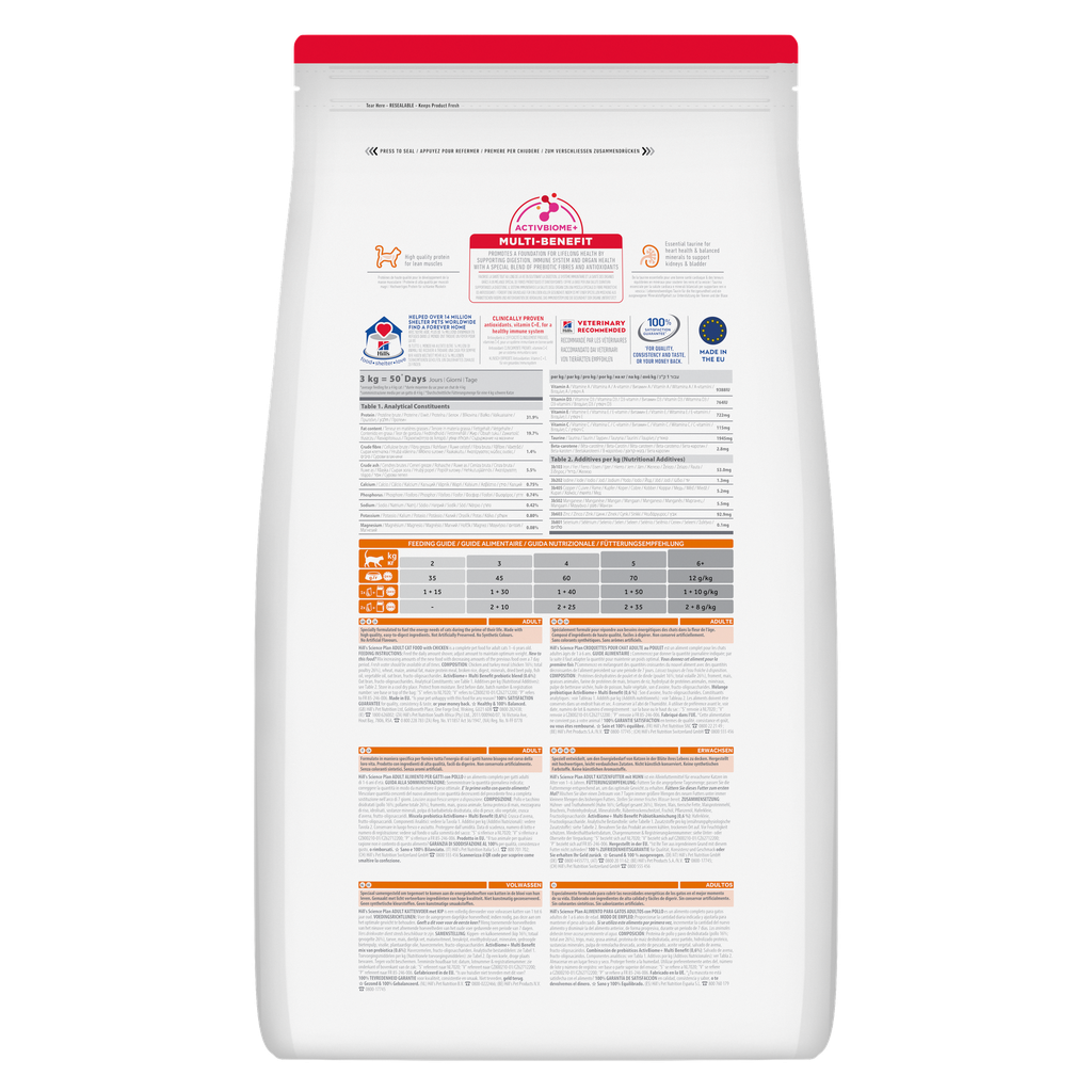 Croquettes Hill's Science Plan pour chats stérilisés, généralement formulé au poulet
