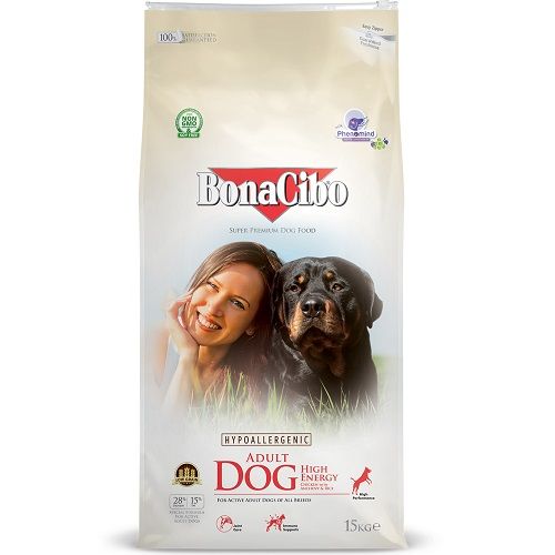 Croquettes Chiens BONACIBO (High Energy -

Chicken) 4 kgs
