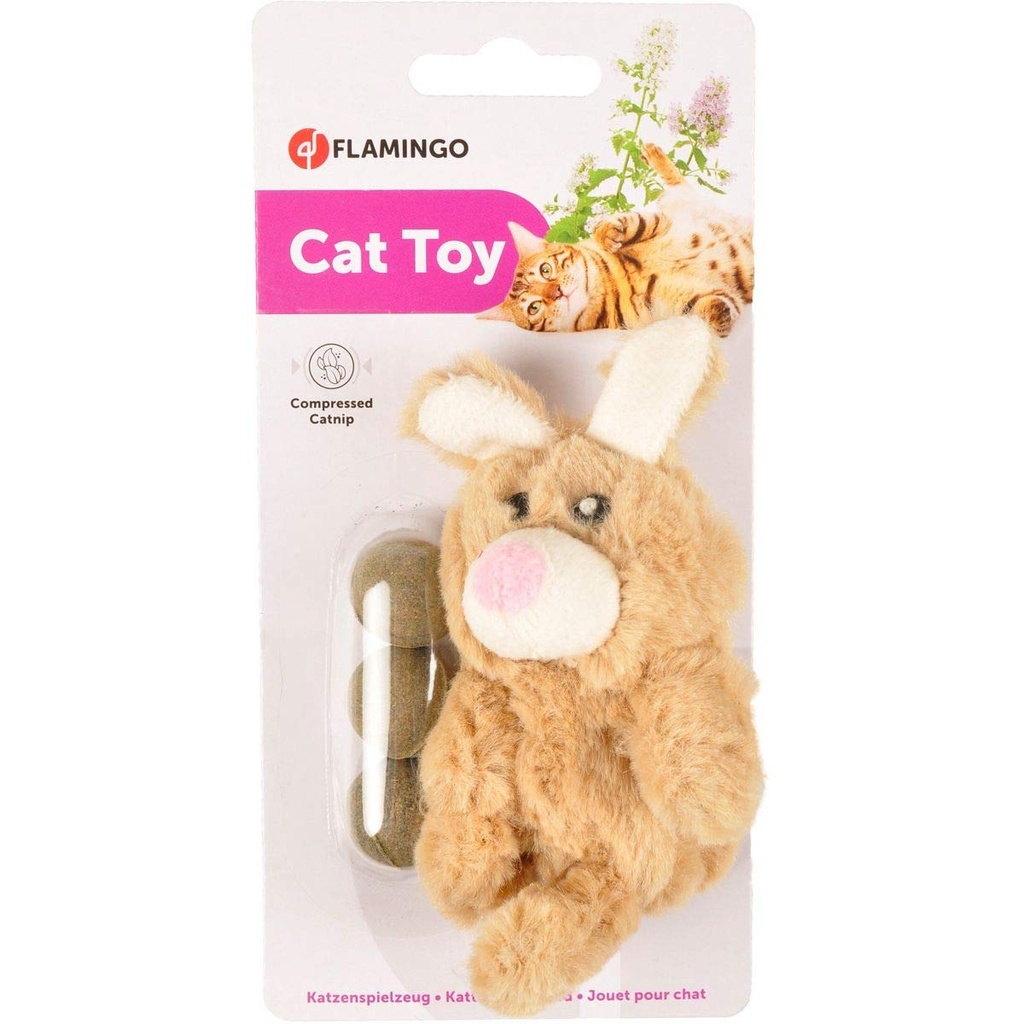 JOUET TUX LAPIN BALLE BRUN CLAIR