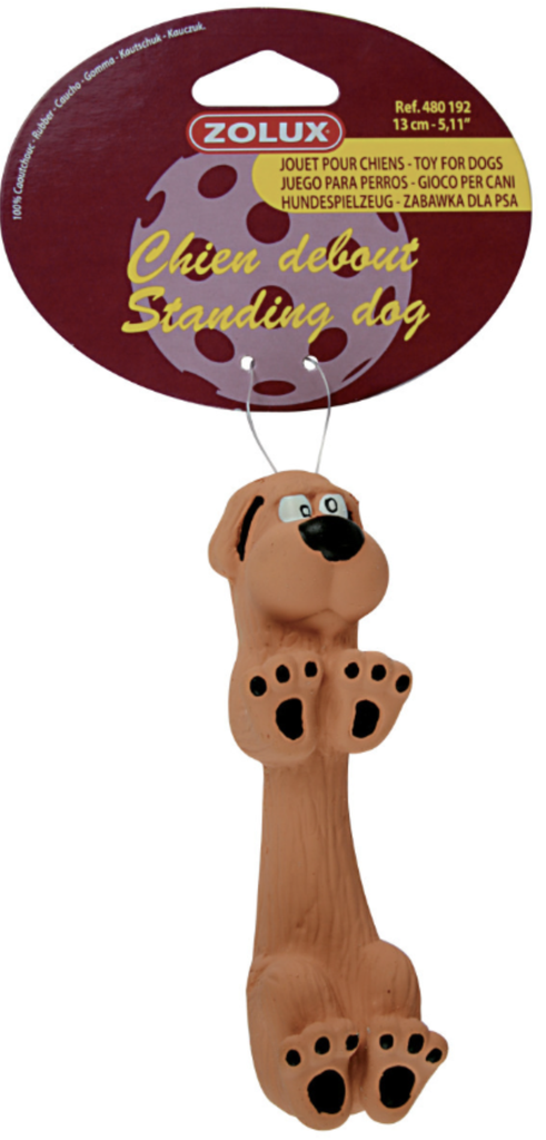 JOUET LATEX CHIEN DEBOUT 13CM