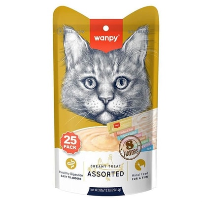 Wanpy Friandise Liquide Mixte pour Chat 25*14 gr