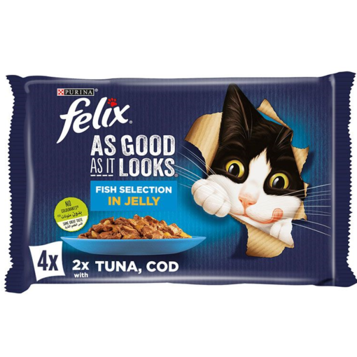 Paté pour chat FELIX sélection de poissons 4 x 85 G