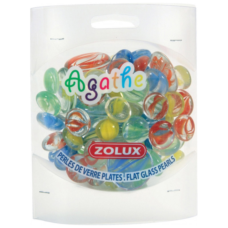 PERLES DE VERRE PLATES AGATHE MIXTE