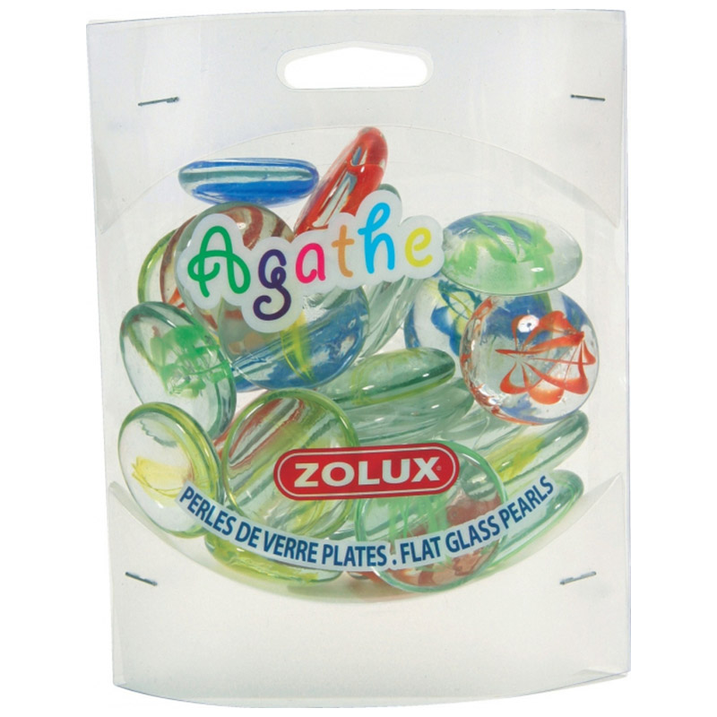 PERLES DE VERRE PLATES AGATHE GM