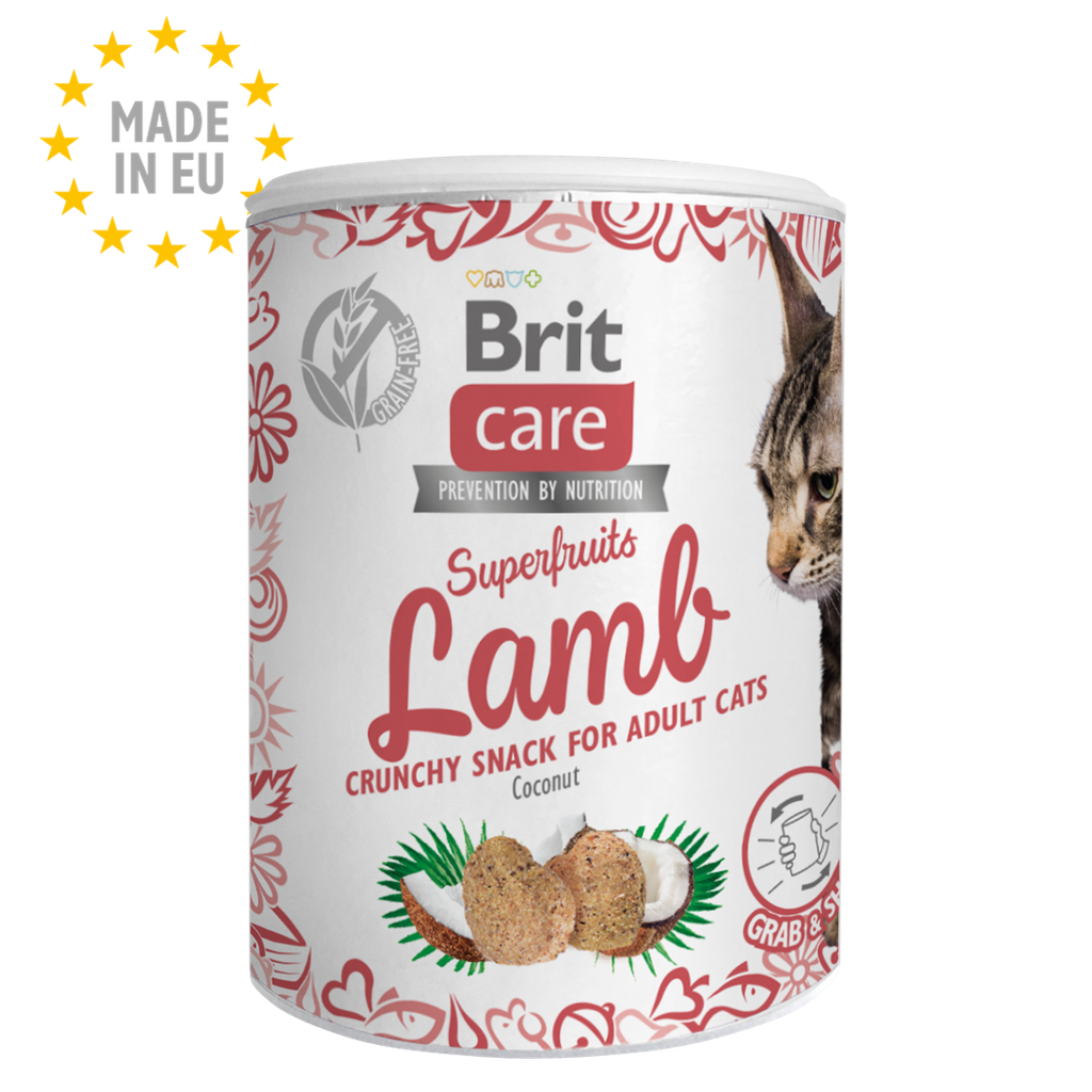 BRIT CARE CAT SNACK SUPERFRUITS LAMB 100G