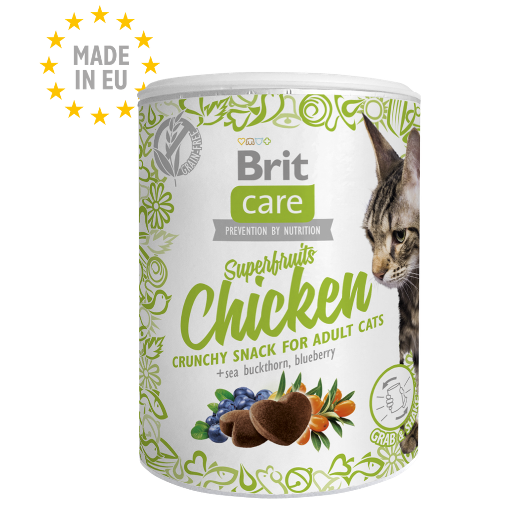 BRIT CARE CAT SNACK SUPERFRUITS CHICKEN 100G