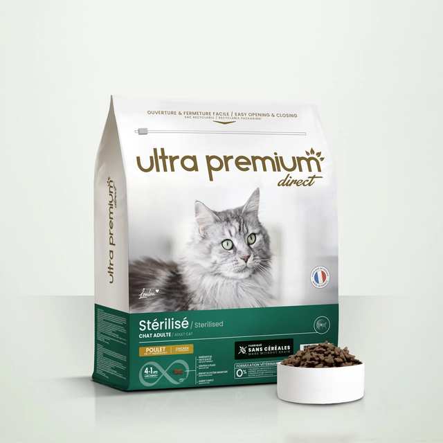 Chat stérilisé – Poulet Croquettes sans céréales 3KG | 7kg