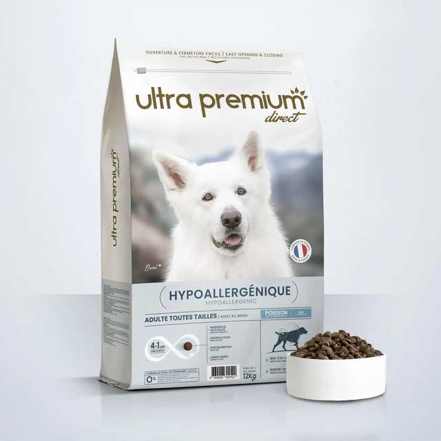 Ultra Premium Chien adulte toutes tailles – hypoallergénique Croquettes care au poisson – 4kg | 12kg