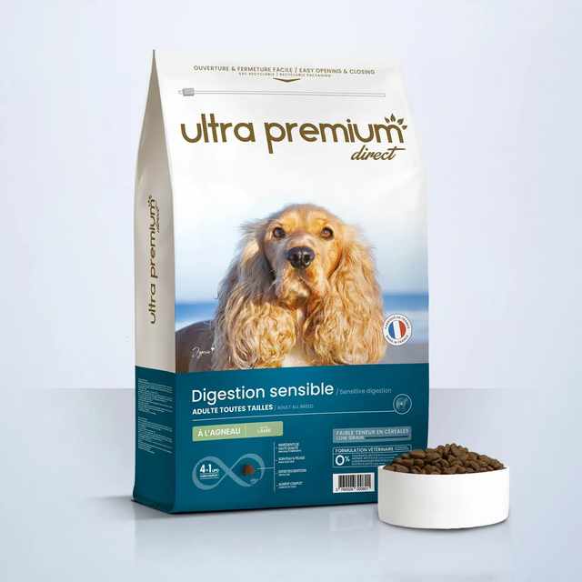 Ultra Premium Chien sensible toutes tailles Croquettes super premium – Agneau et riz 12kg