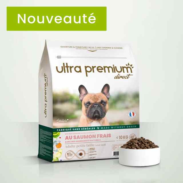 Ultra Premium Croquettes sans céréales au saumon frais pour chien adulte de petite taille (inf. 10kg) 7kg