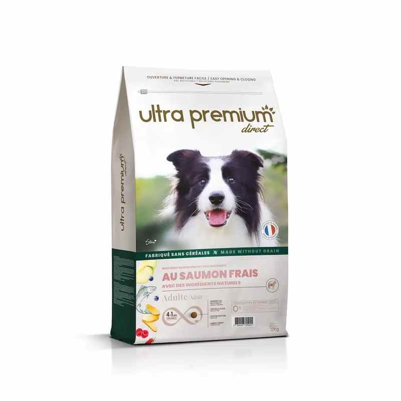 Ultra Premium Croquettes au saumon frais Croquettes sans céréales 12kg