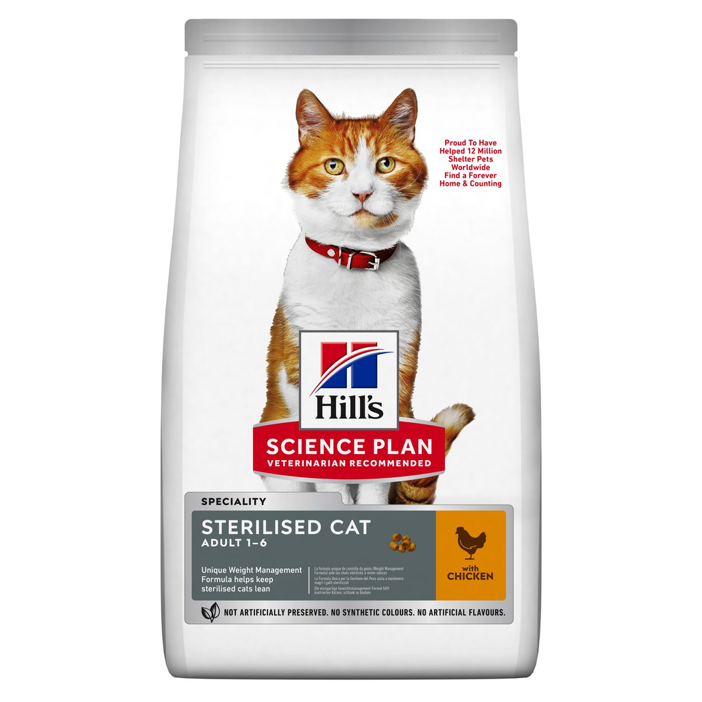 Hill’s Science Plan STERILISED Aliment pour Chat stérilisé adulte au poulet (10kg)