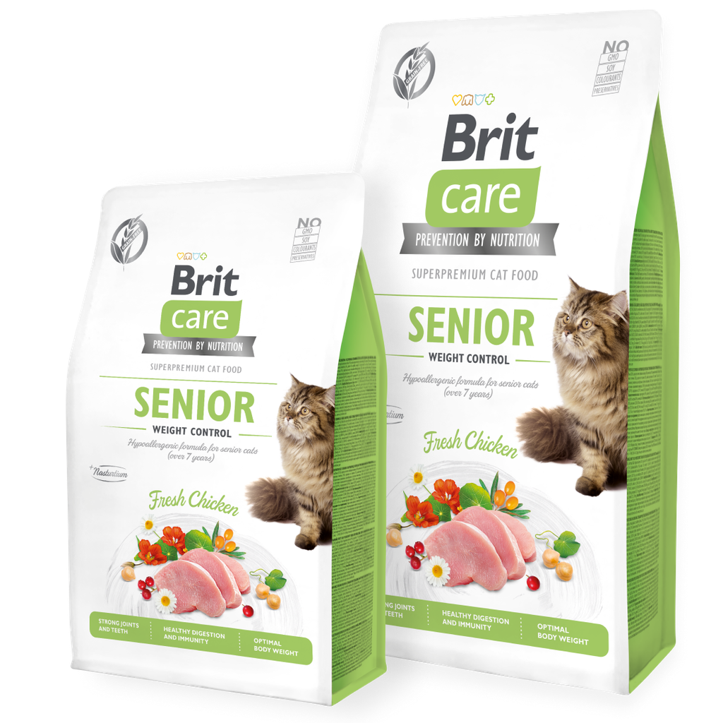 Brit care Cat Grain-Free Senior And Weight Control 2kg (chat senior et contrôle de poids sans céréales)