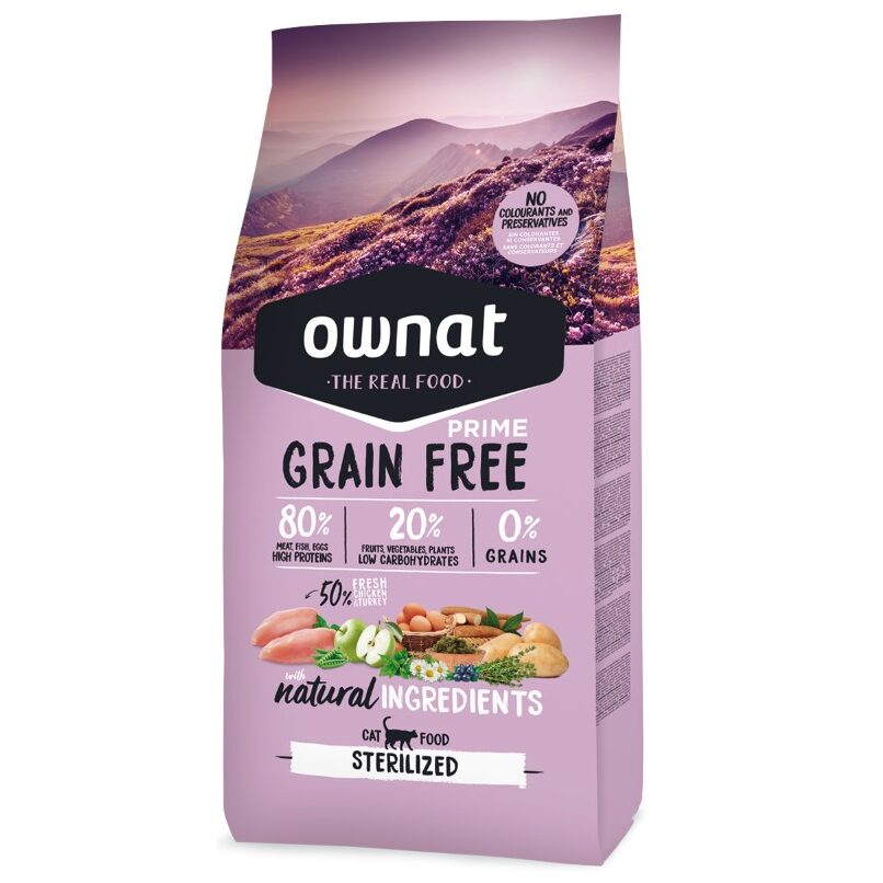 Ownat Grain Free Cat (sans céréale) Prime Sterilized (3kg | 8kg) - 3kg
