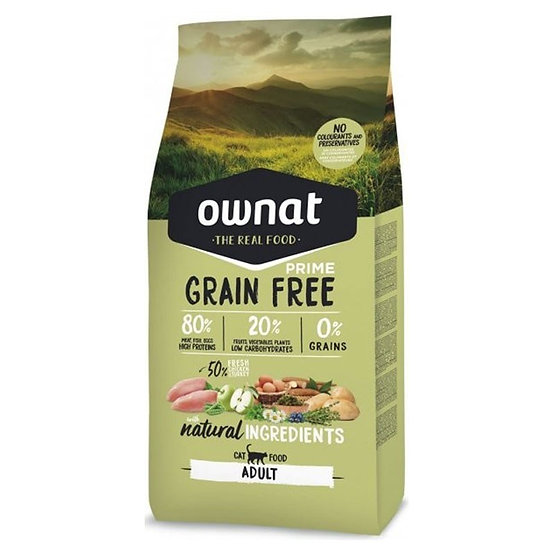 Ownat Grain Free Cat Prime Adult Poulet et Dinde 3kg | 8kg - 3kg