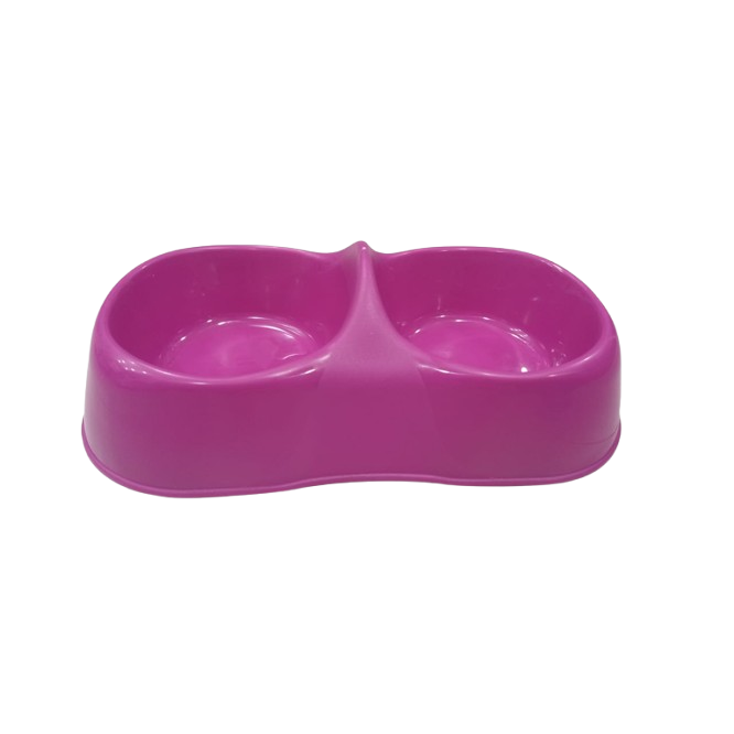 MAYA bol double en plastique pour chats et chiens Taille S, M et L - Rose, Taille M