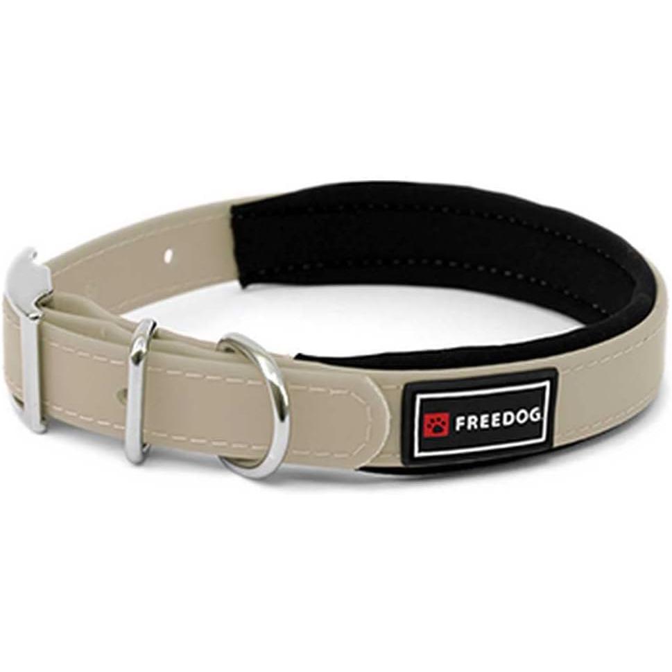 Collier pour chien confort beige Rembourré FREEDOG Plusieurs Tailles (35cm | 40cm) - 35cm