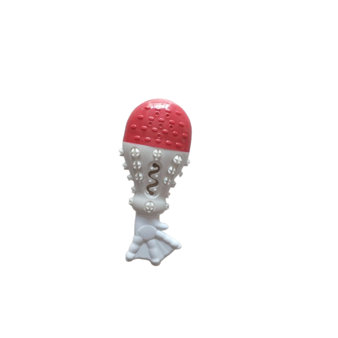 Jouet en Caoutchouc Sous Forme de Cuisse de Poulet (Bleu | Rouge) - Rouge