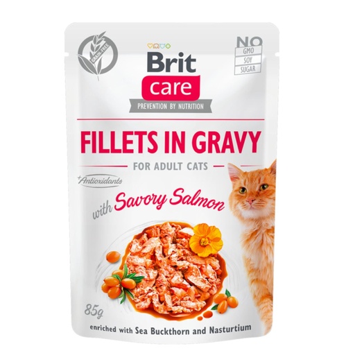 Brit Care Pochons en Sauce Pour Chat Savory Salmon (Saumon) 85 G