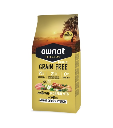 Ownat Grain Free Prime Chiots Junior Poulet & Dinde 3 kg