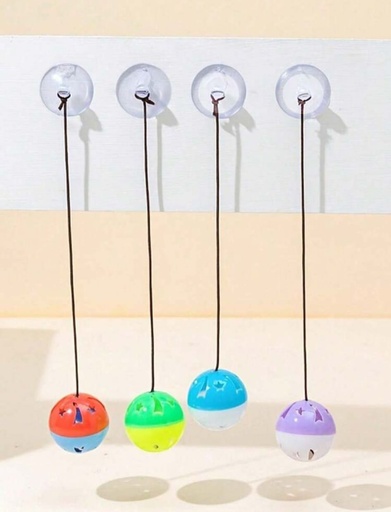 Balle élastique avec cloche pour chat IntiMeg.