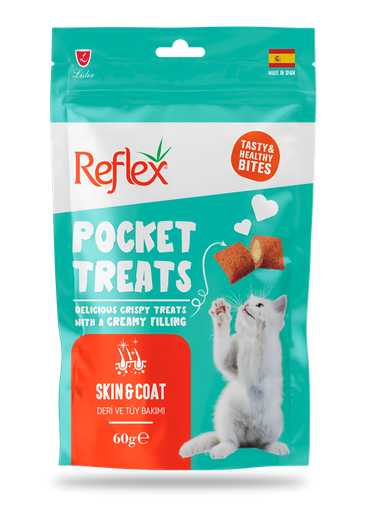 Reflex Pocket Treats Skin & Coat pour Chat 60g