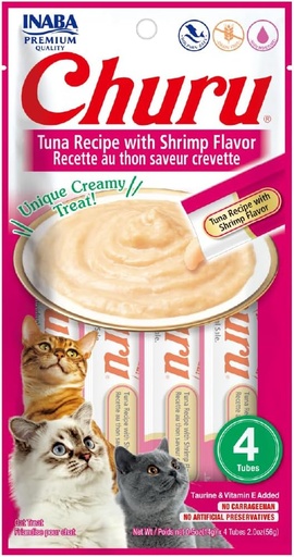 Churu recette au thon saveur crevette 56g pour chat.