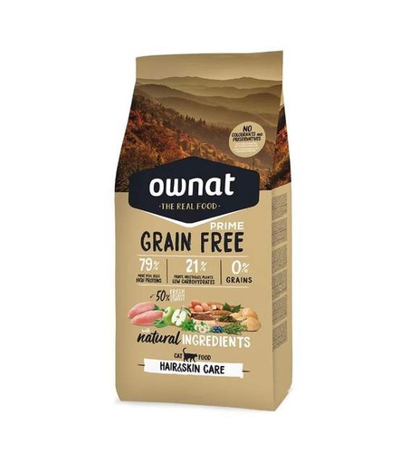 Ownat Grain Free Prime Hair & Skin pour chat 3kg