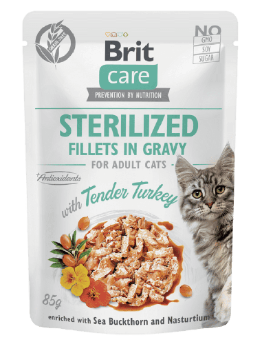 Brit Care Cat Sterilized Fillets in Gravy with Tender Turkey
