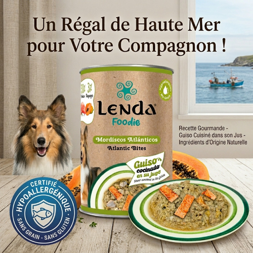 [201191] Nourriture Humides Hypoallérgenic Chien (Sensitive):  Atlantic Bites Grain-Free (A base de saumon et Hareng) 380 g