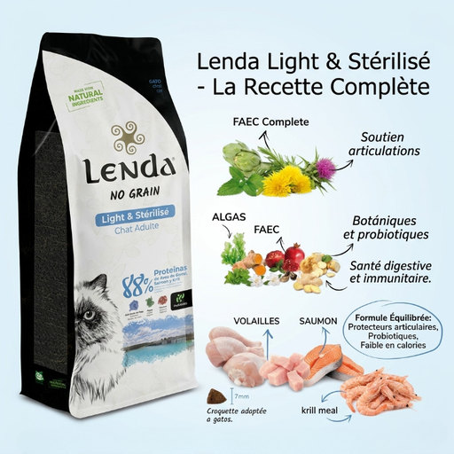 [201511] Croquette Lenda Chat Grain-Free Light & Sterilisé Adult 2kg