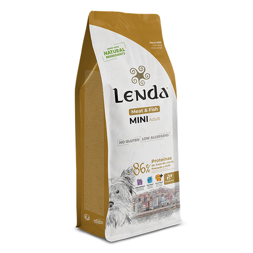 [201580] Nouvelles Croquettes Lenda Mini Dog Adult: Meat & Fish 2kg ( Gluten Free-Low Allergenic)