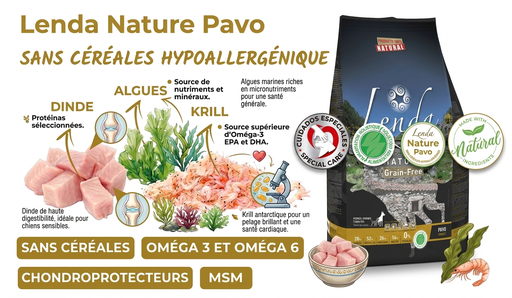 [201429] Croquette Nature Hypoallergenique Dinde Grain-Free (Mono-Proteine, Sans Céréales) 12KG