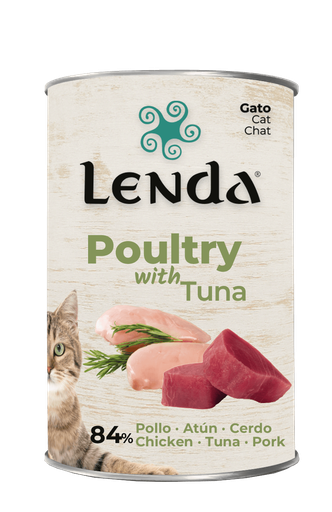 Pâtate Lenda chaton et chat adulte toutes races - Volaille et thon -Hypoallergenique- 400g