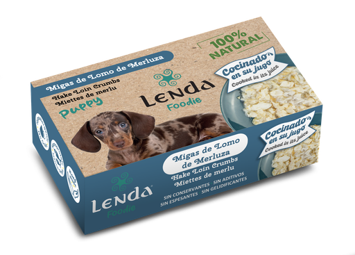 [290086] Aliment complémentaire humide au Merlu naturel pour chiot “Lenda Foodie Puppy 120g