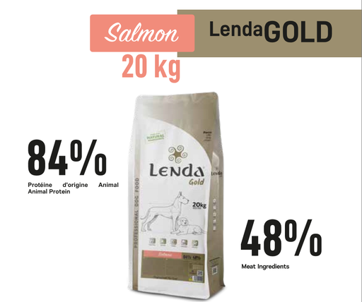[210049] Croquette Chien Lenda Gold Saumon 20 kg : La Formule eleveur Sans GLUTEN -Low Allergen