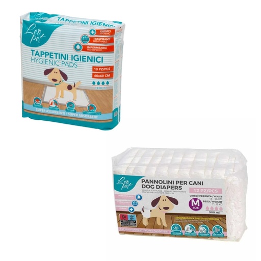 [359aad74-66b0-4dbe-90ce-9362fea0408f] Couches Jetables pour Chien + Tapis Absorbants LeoPet
