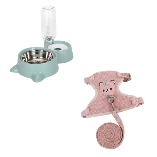 [b35141df-8621-4f18-a16e-9d311e1f0d84] Harnais Rafraîchissant + Mangeoire Automatique pour Animaux