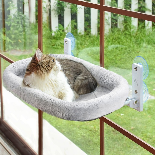 [perchoir-fenetre-chat-ventouses] Perchoir Fenêtre Chat Sans Corde – Hamac Pliable Ventouses