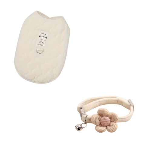 [ca0f0bcf-a834-4acc-9bd0-8c3e66b7acae] Gilet d’Hiver en Coton pour Animal + Collier Sécurité pour Chat