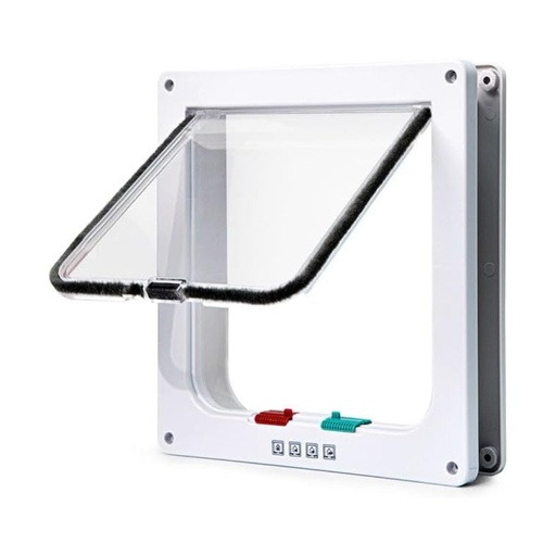 [porte-animaux-4-modes-blanc] Porte pour Animaux 4-Positions – Étanche, Mur & Porte
