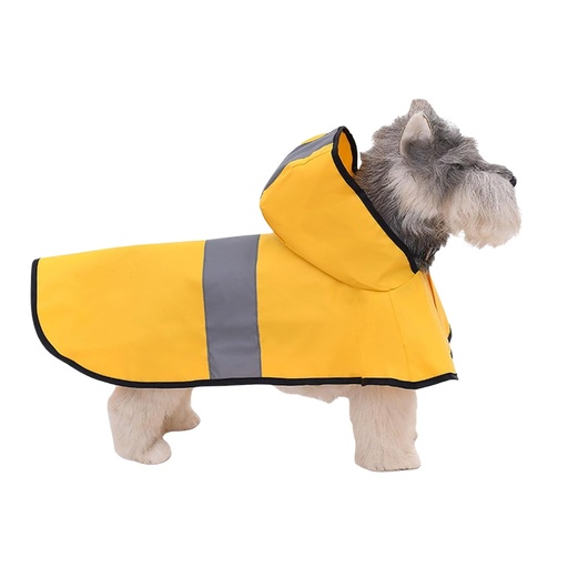 [impermeable-chien] Imperméable pour Chien – Poncho à Capuche avec Bandes Réfléchissantes pour Grands Chiens