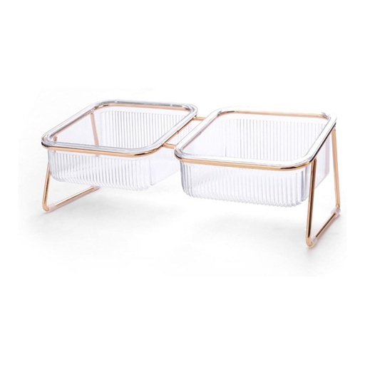 [gamelle-double-support] Gamelle Double avec Support – Antidérapant, Inclinée & Facile à Nettoyer