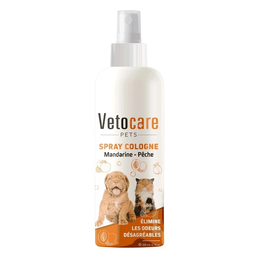 [vetocare-cologne-200ml] Eau de Cologne en spray 200 ml – Vetocare Pets (Pêche / Vanille / Pomme)
